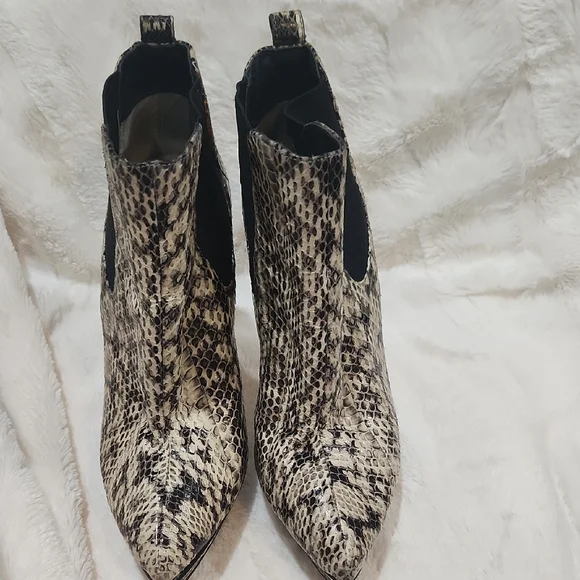 Michael Kors Genuine Snakeskin Heeled Boots - Picture 3 of 9